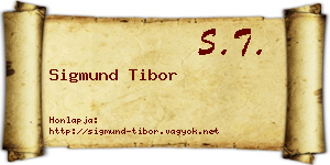 Sigmund Tibor névjegykártya